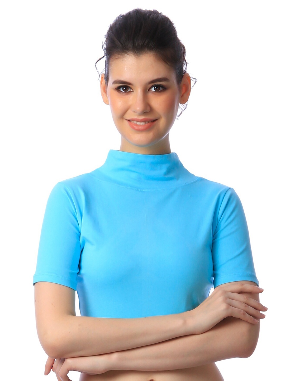 

MINOS Sky Bliss High Cotton Crop Top, Blue