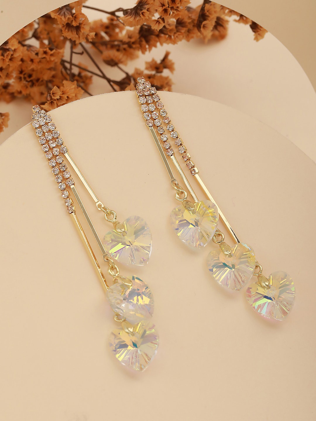 

Jazz and Sizzle Gold-Plated Cubic Zirconia Contemporary Drop Earrings