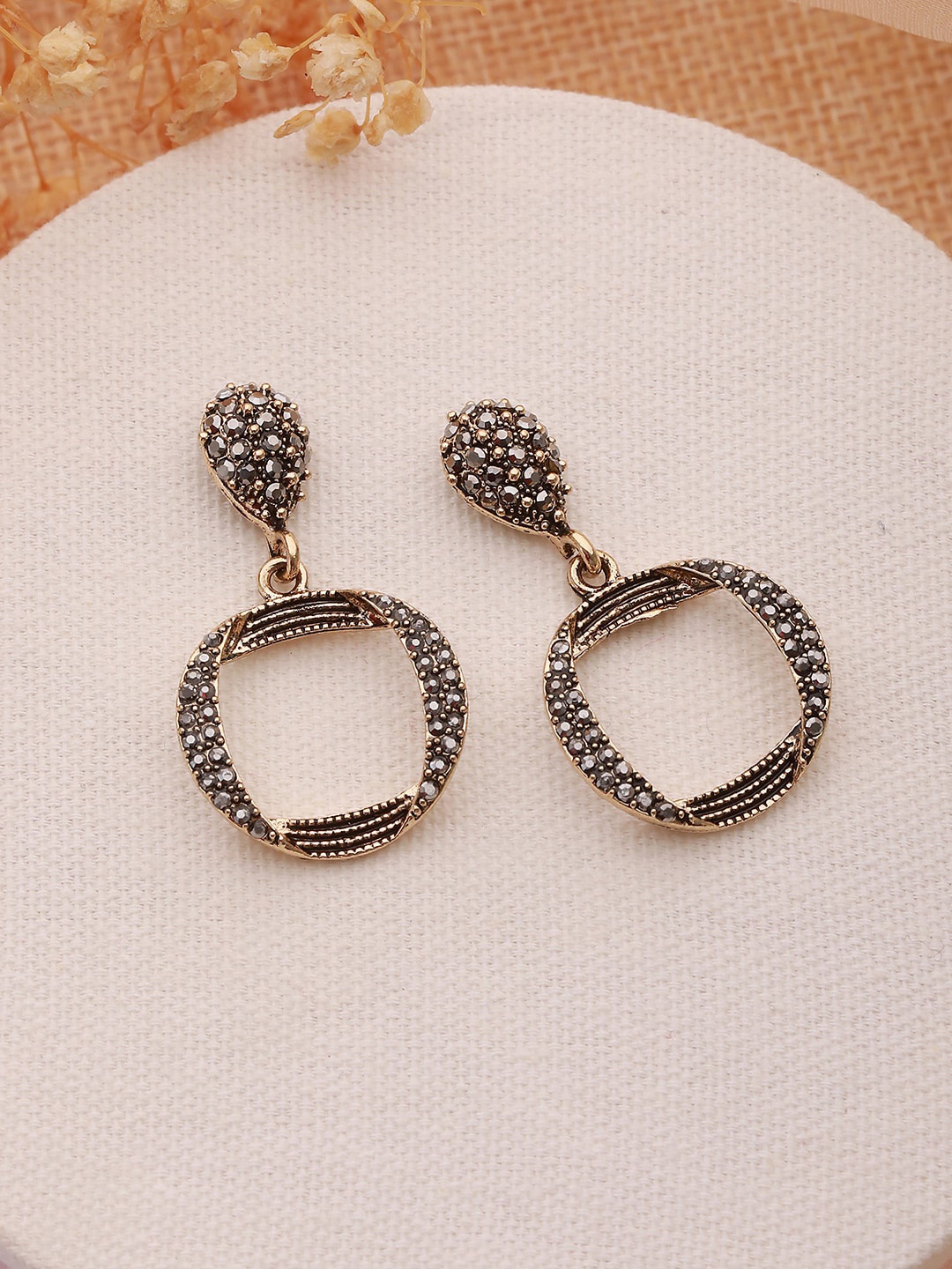 

Jazz and Sizzle Gold-Plated Contemporary Drop Earrings