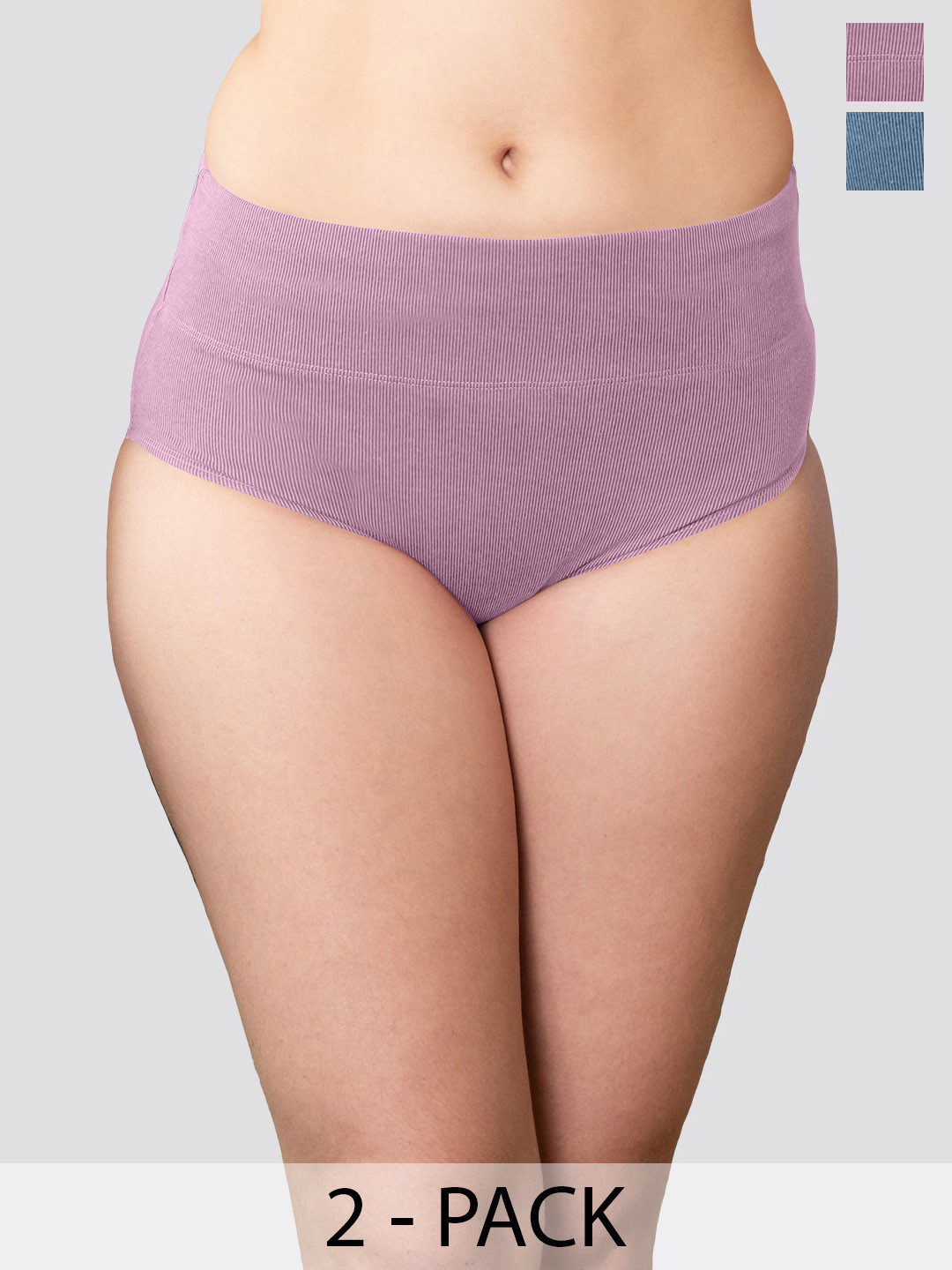

Kalyani Isac Pack Of 2 High-Rise Pure Cotton Anti-Odour Tummy Control Basic Briefs, Mauve