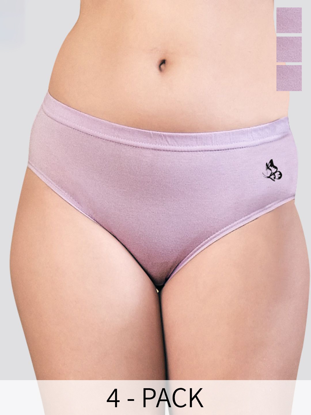 

Kalyani Eve Pack Of 3 Mid-Rise Anti-Odour Pure Cotton Hipster Briefs, Lavender