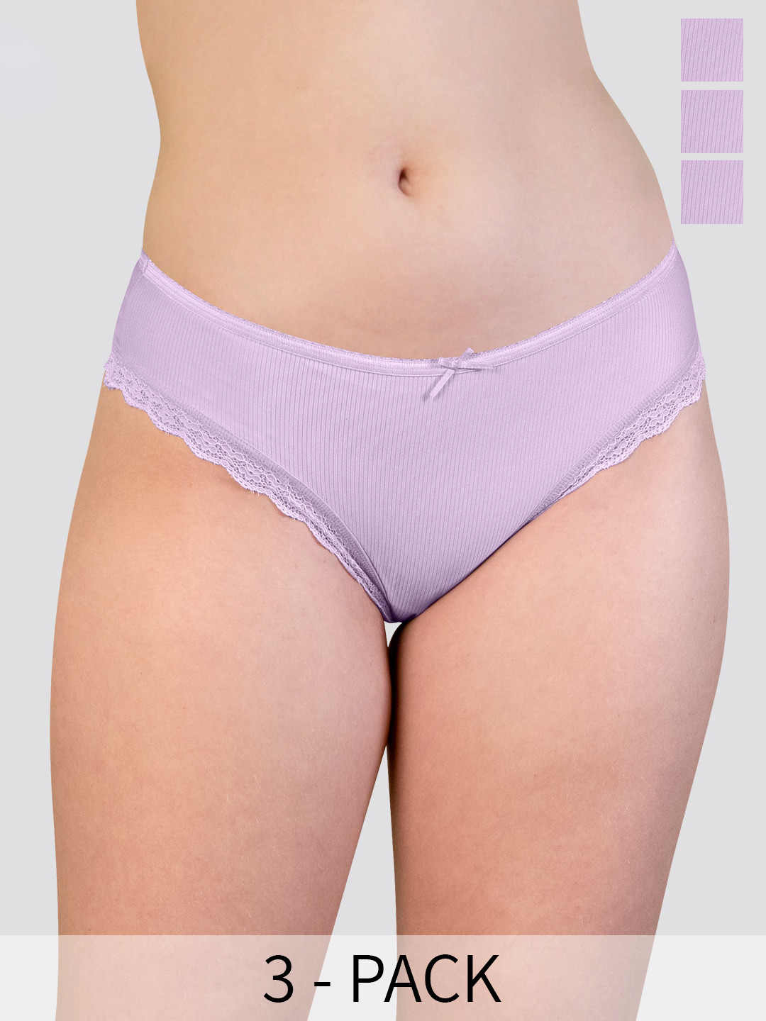 

Kalyani Becca Pack Of 3 Low-Rise Anti-Odour Bikini Briefs, Lavender