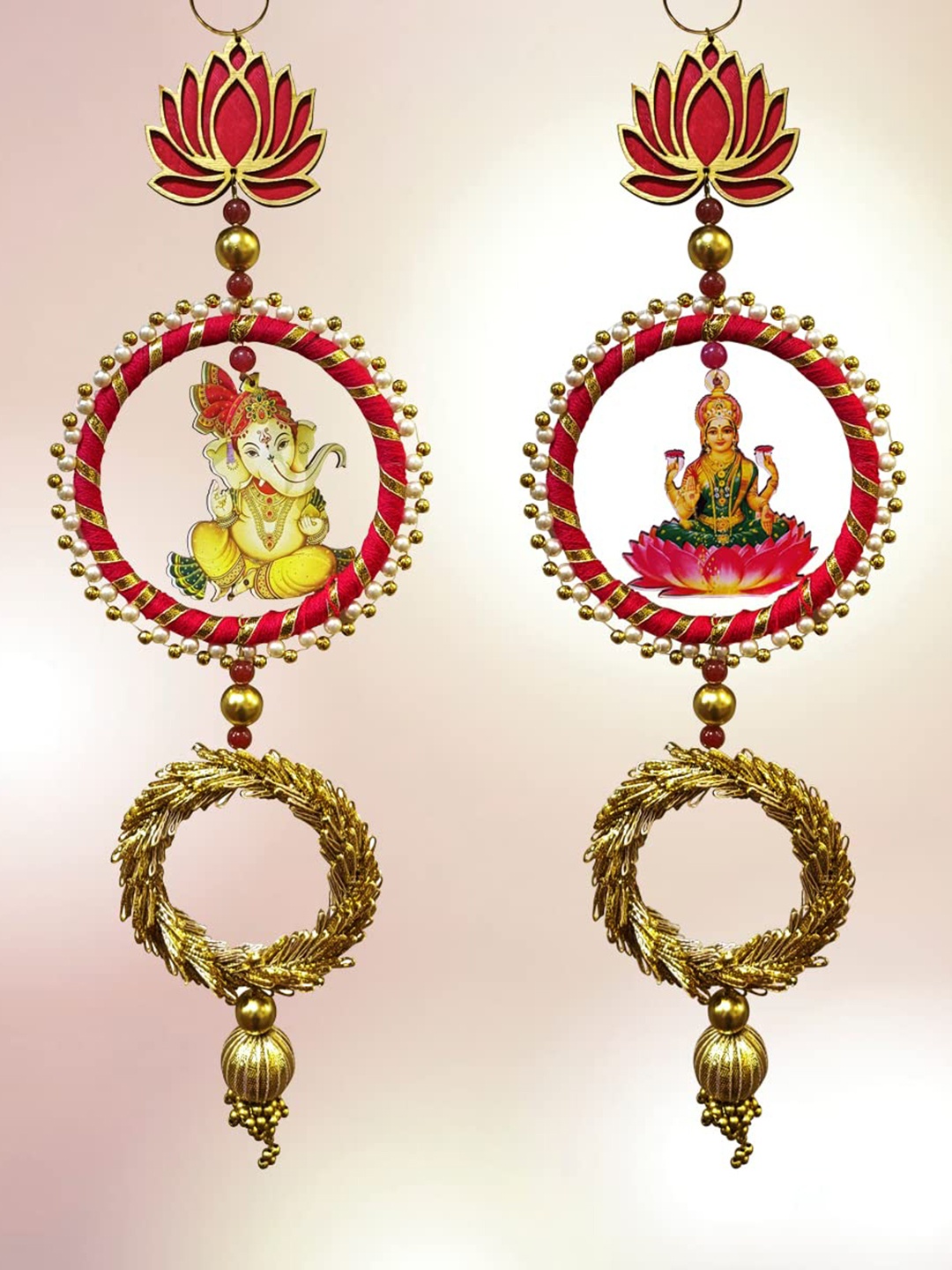 

Shubhanjali Lakshmi Ganesh Wall Hangings, Pink