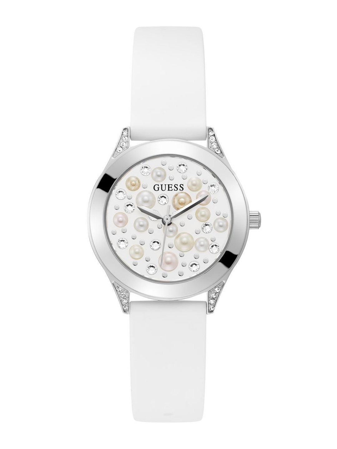 

GUESS Women Trend Pearl Dial Analogue Watch - GW0381L1, White