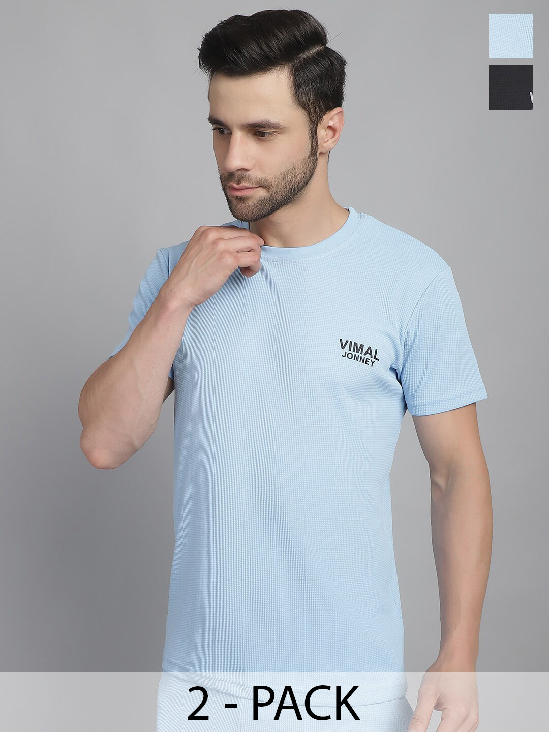 

MACK JONNEY Pack Of 2 Round Neck T-shirt, Multi