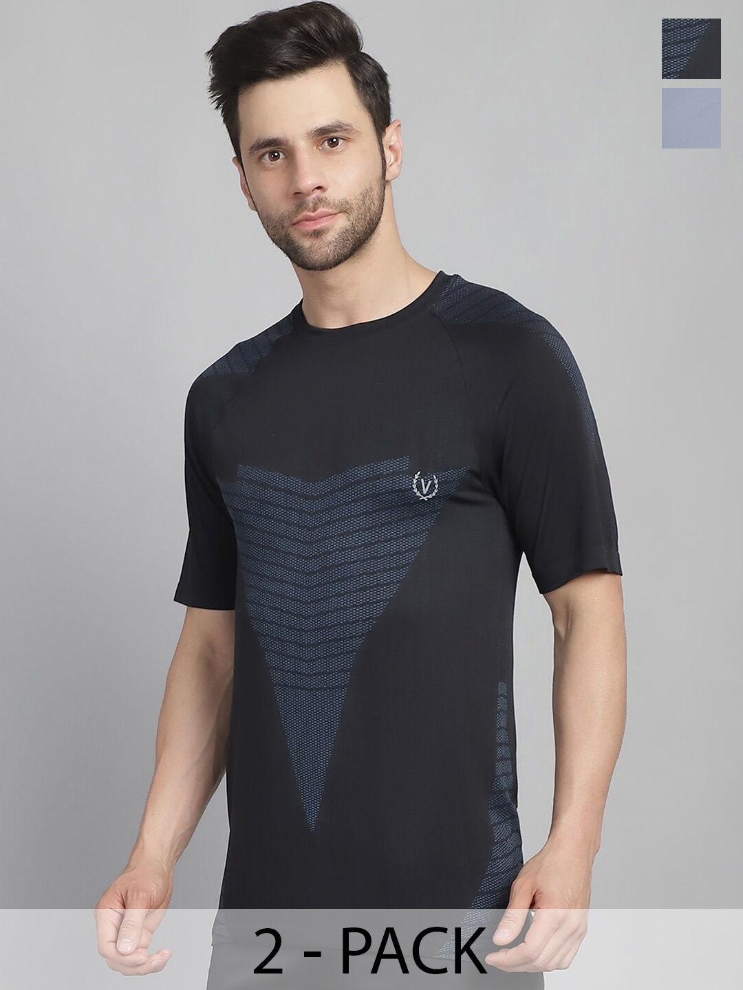 

MACK JONNEY JONNEY Pack Of 2 Raglan Sleeves Casual T-shirts, Black