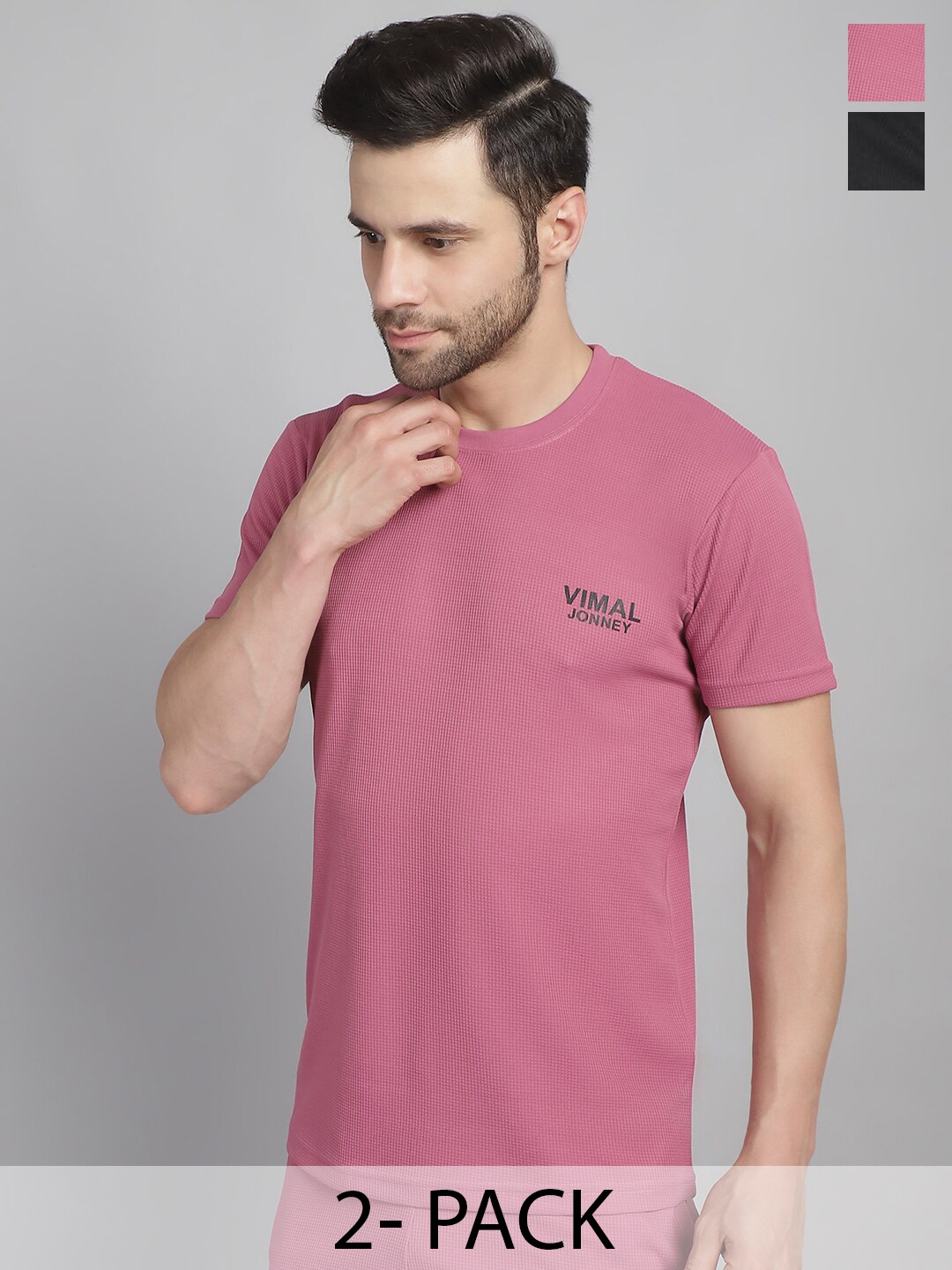 

MACK JONNEY Pack Of 2 Round Neck T-shirt, Pink