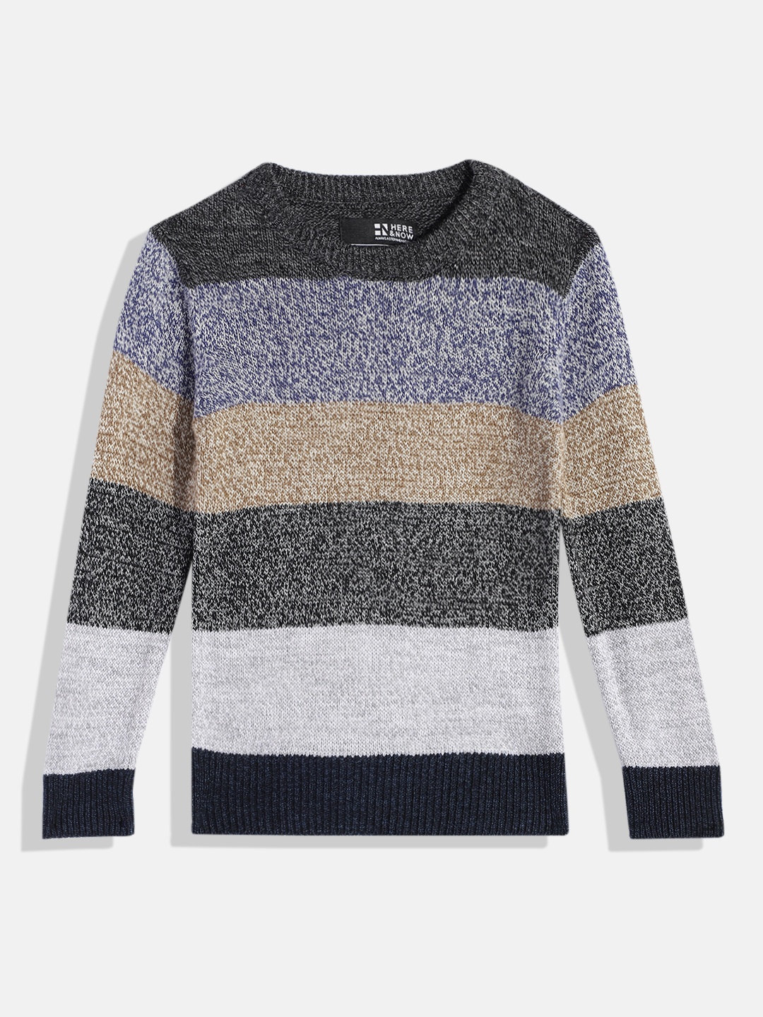 

HERE&NOW Boys Colourblocked Pullover Sweater, Multi