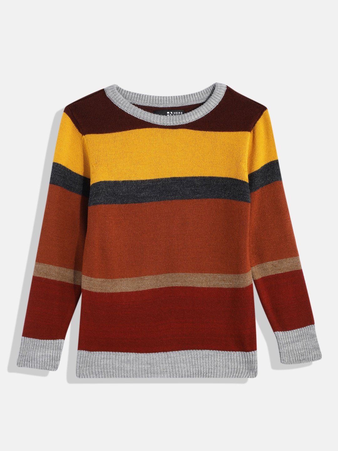 

HERE&NOW Boys Colourblocked Pullover Sweater, Multi