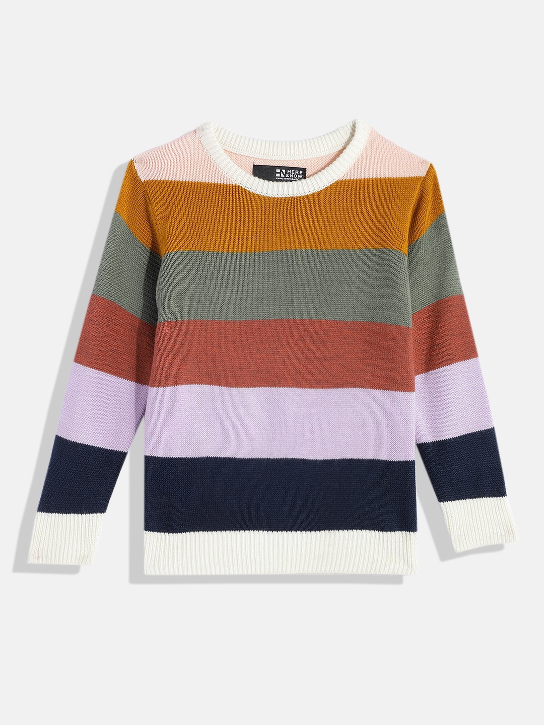 

HERE&NOW Boys Colourblocked Pullover Sweater, Multi