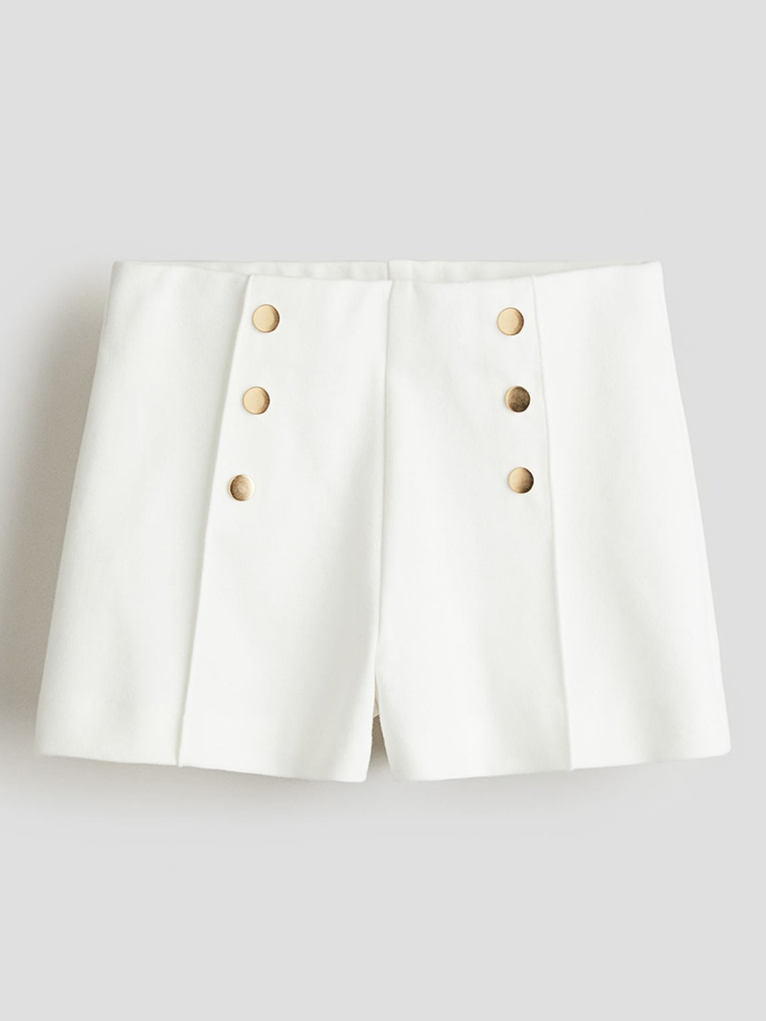 

H&M Girls Crease-Leg Jersey Shorts, White