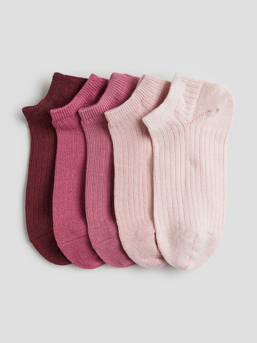 

H&M Girls 5-Pack Trainer Socks, Pink
