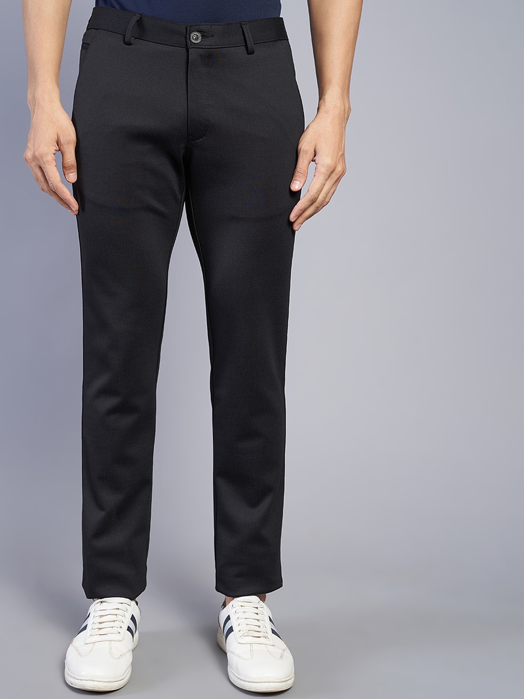 

JADE BLUE Men Cotton Trouser, Black