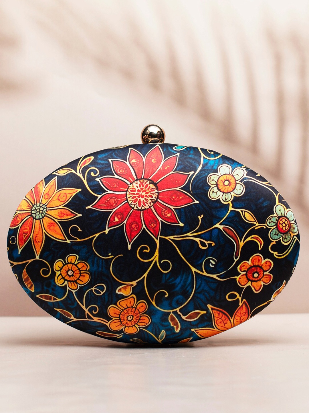 

ARTKLIM Floral Printed Box Clutch, Blue