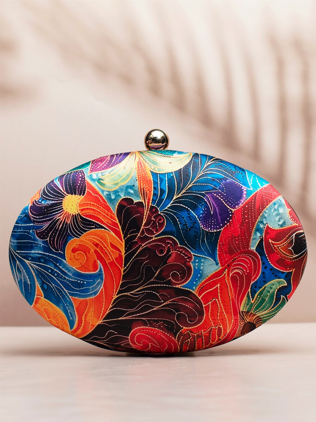 

ARTKLIM Printed Box Clutch, Blue