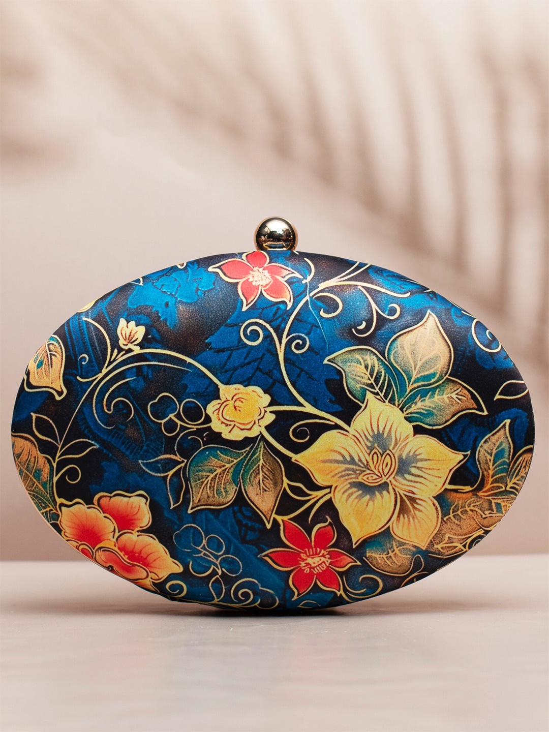 

ARTKLIM Floral Printed Box Clutch, Blue