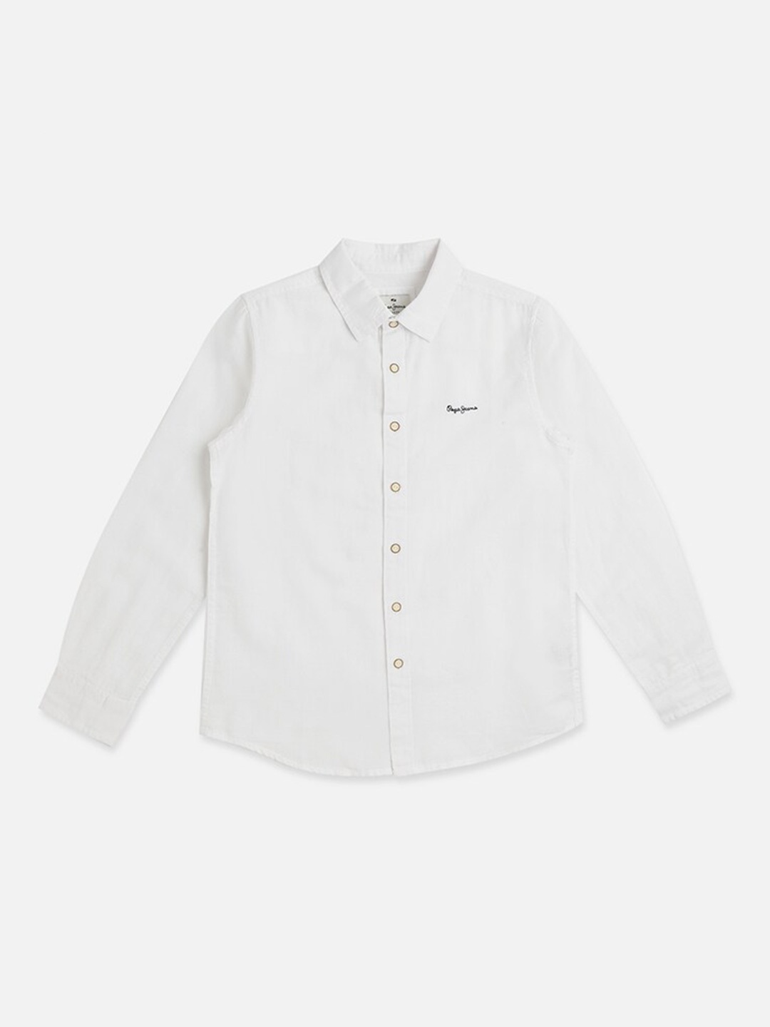 

Pepe Jeans Boys Spread Collar Cotton Opaque Casual Shirt, White