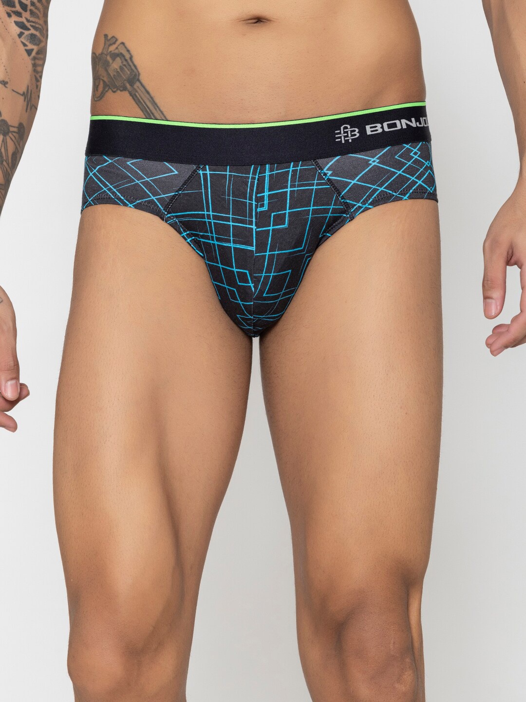 

Bonjour Printed Anti Bacterial Basic Briefs BJ10016-S-CMP06, Black