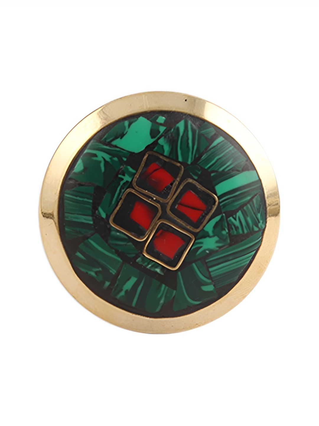 

Indianshelf Green & Red Abstract Thick & Rust-free Knob