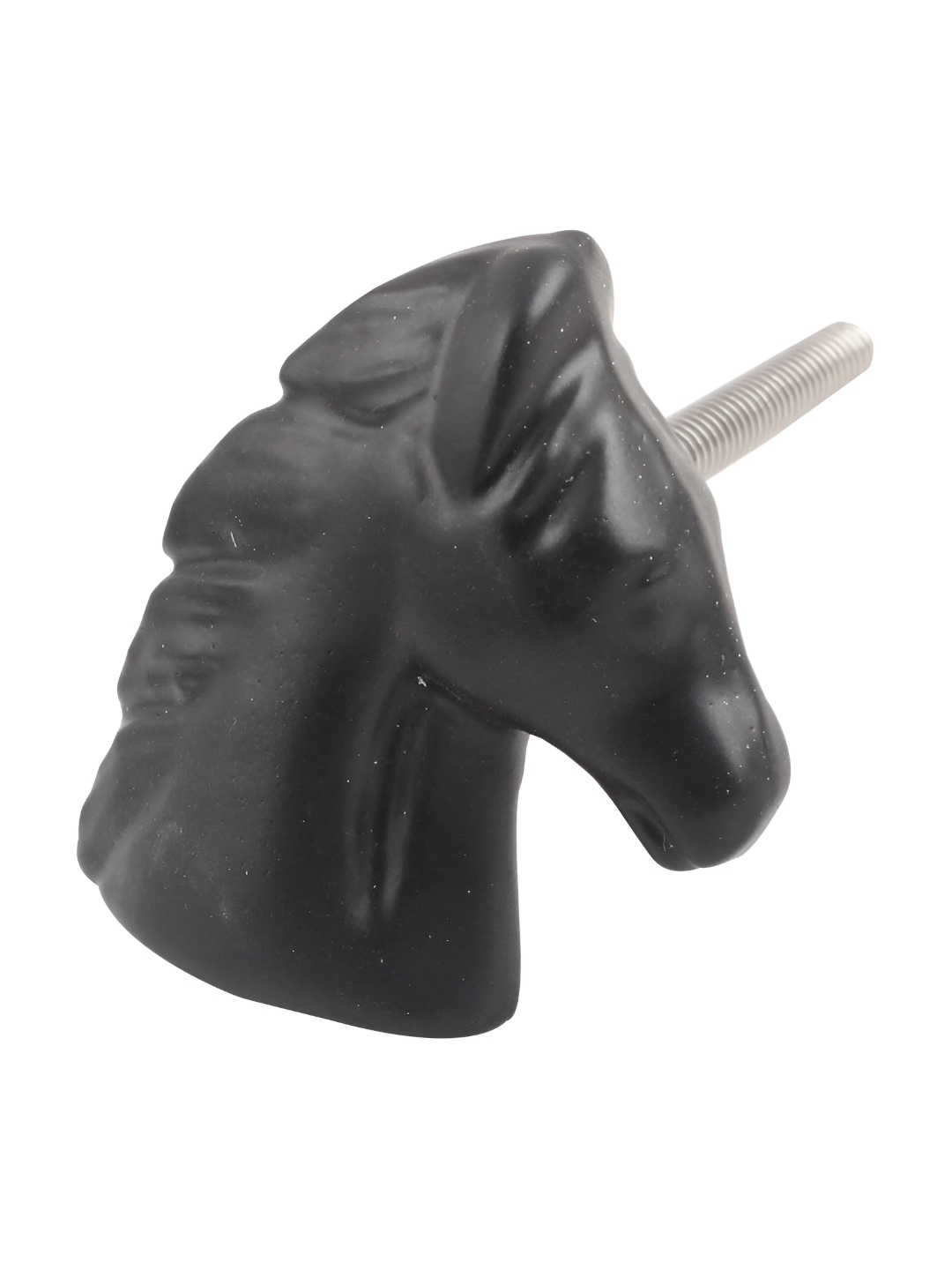 

Indianshelf Black Horse-Shaped Rust-Free Metal Knob