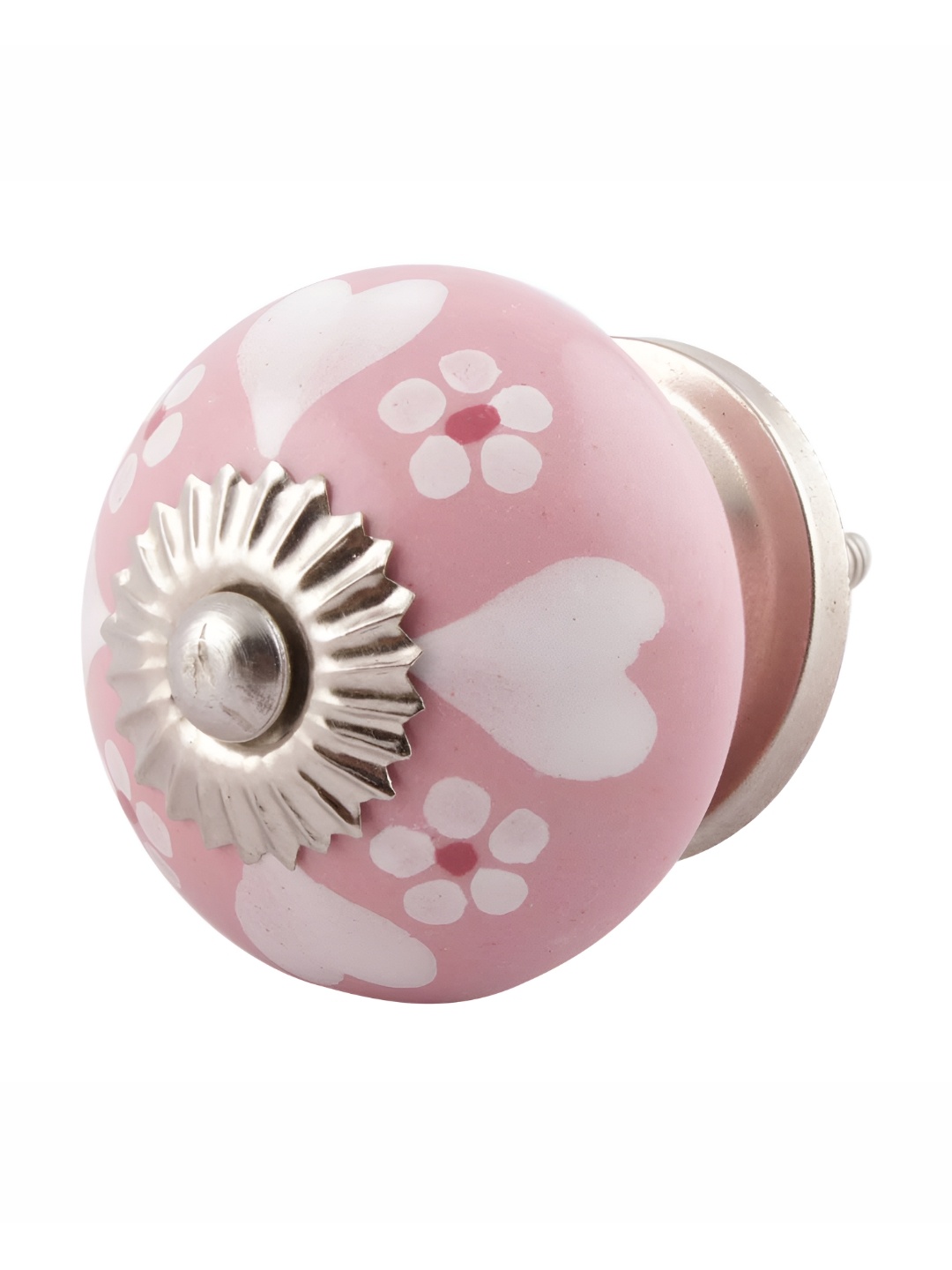 

Indianshelf Pink & White Flower Design Ceramic Thick & Rust-free Knob