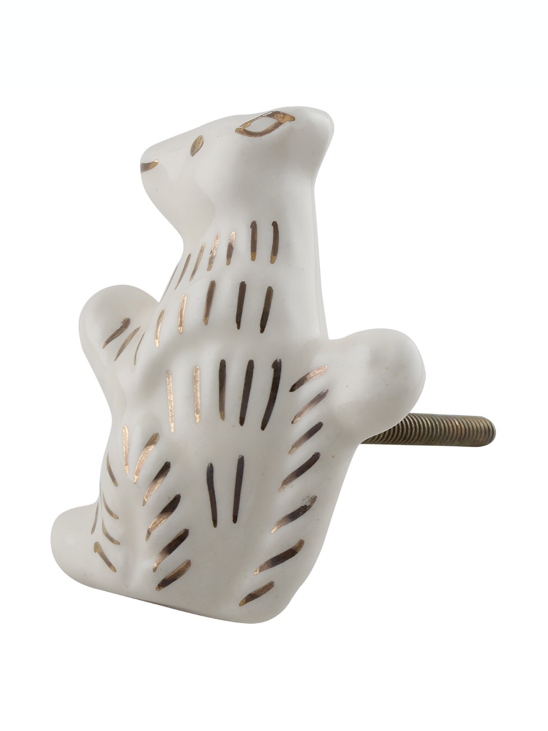 

Indianshelf Cream-Colored Ground Squirrel Shape Ceramic Dresser Knob