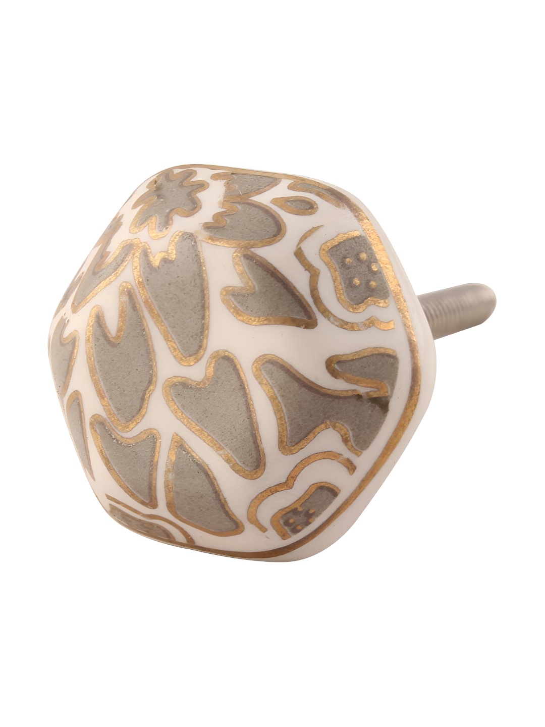 

Indianshelf Grey & Cream-colored Hexagon Small Ceramic Drawer Knob