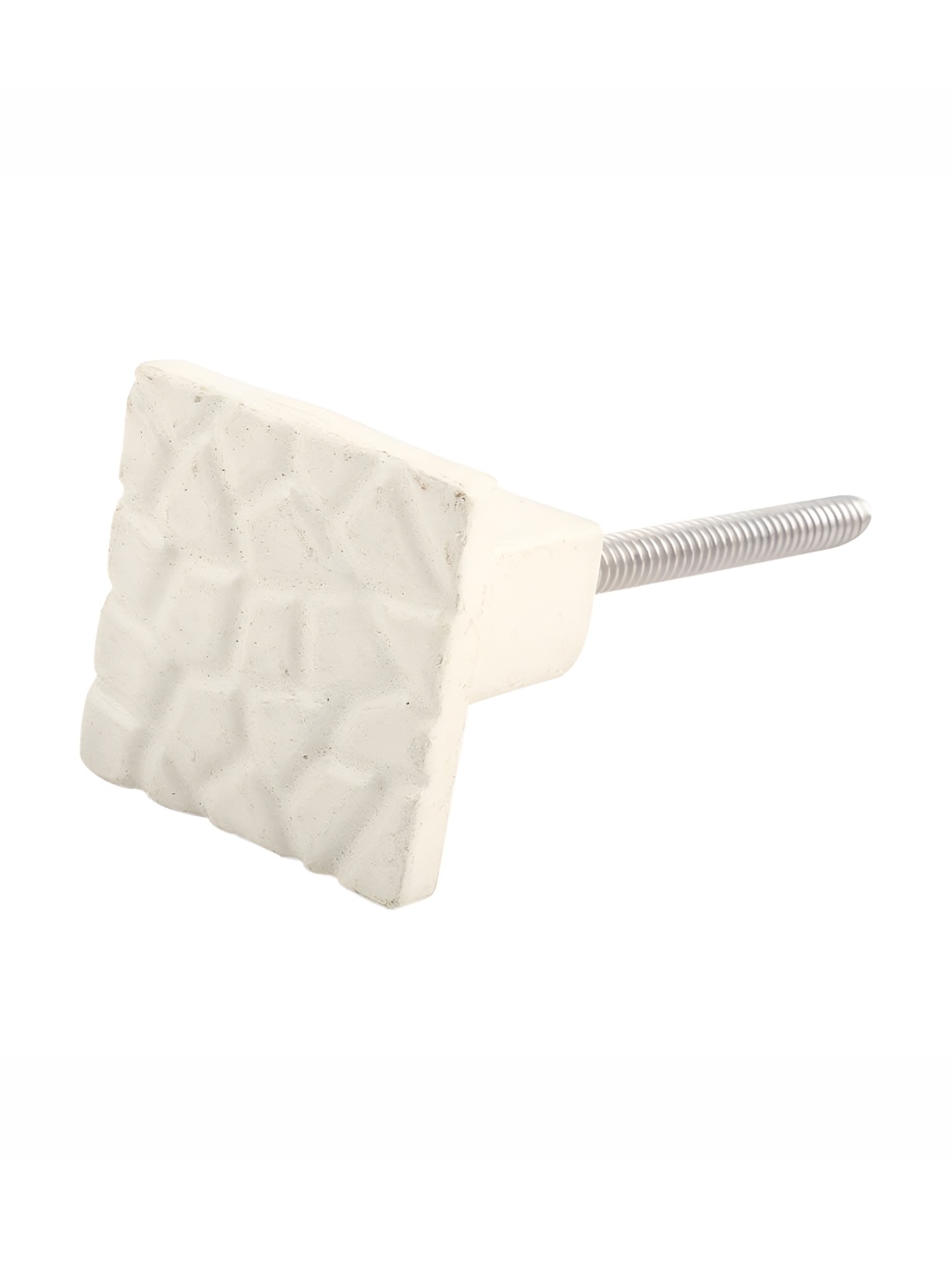 

Indianshelf Cream Hammered Square Metal Knob
