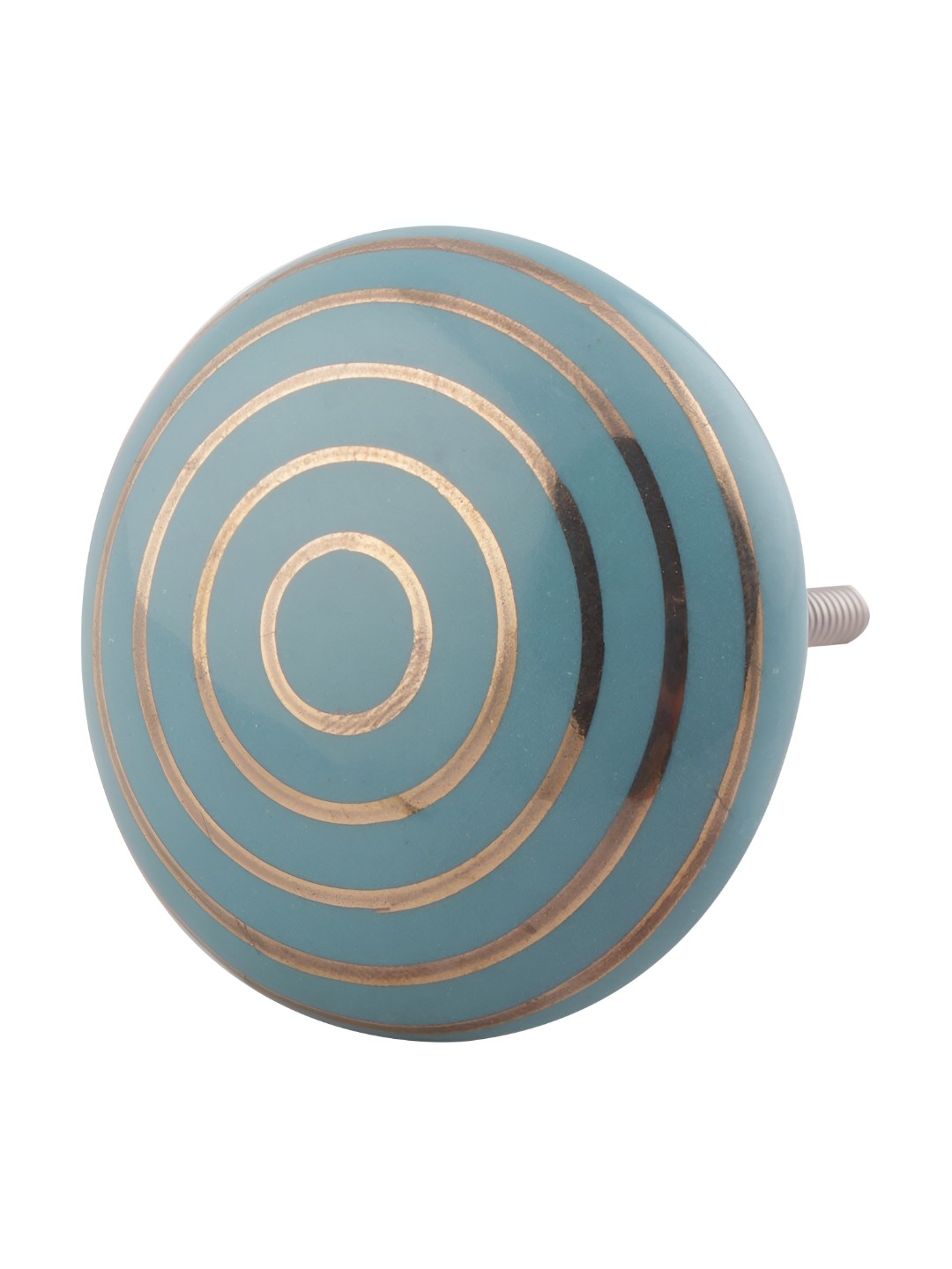 

Indianshelf Sea Green Striped Ceramic Flat Cabinet Knob