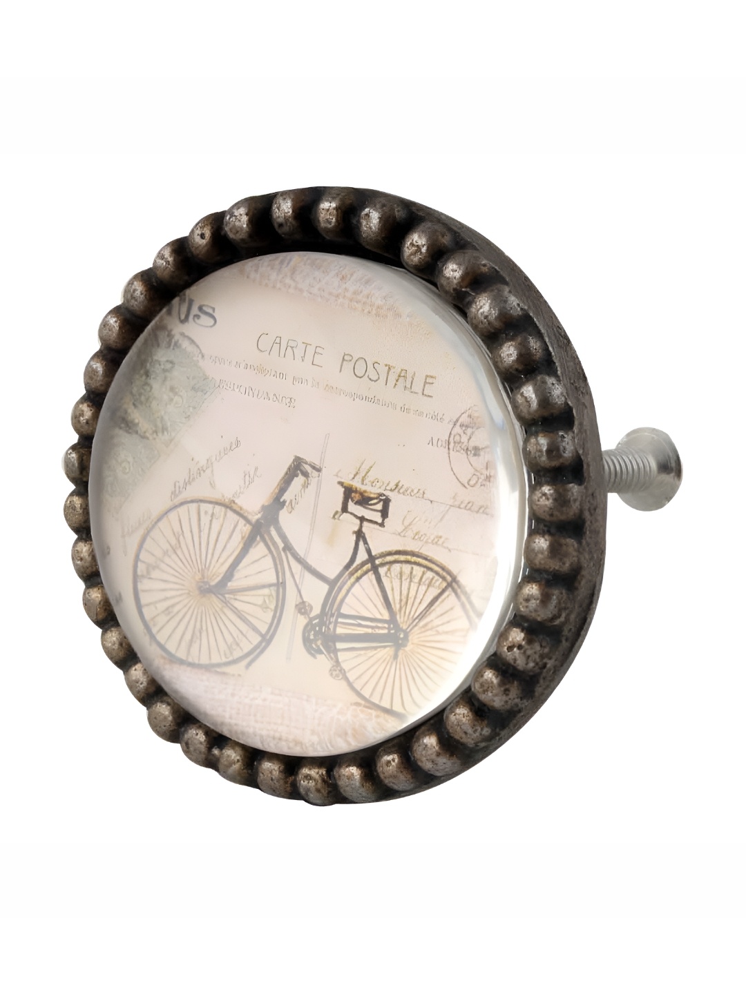 

Indianshelf Cream-colored Bicycle Inside Round Iron Glass Cabinet Knob