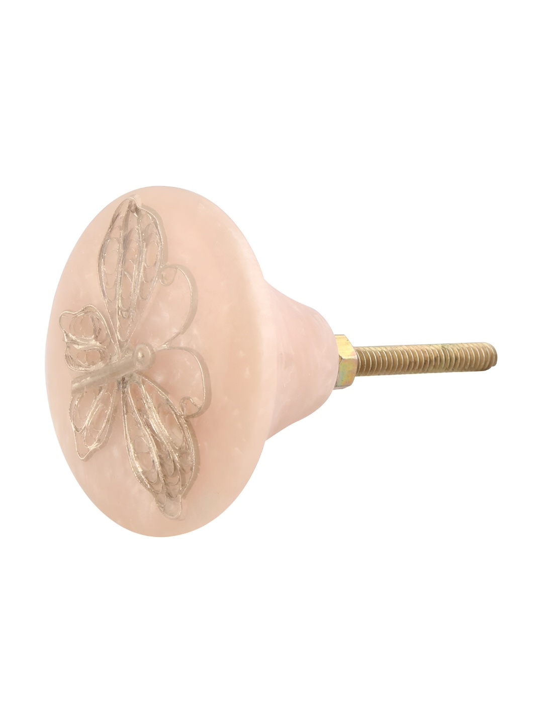 

Indianshelf Cream-Coloured & Silver Toned Butterfly Cabinet Knob