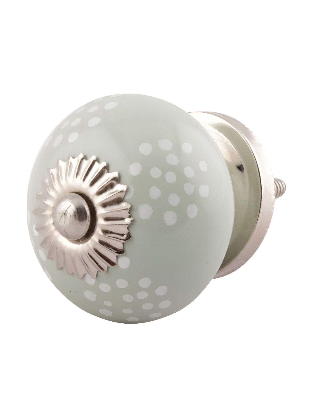 

Indianshelf Green Dot Printed Ceramic Cabinet knob