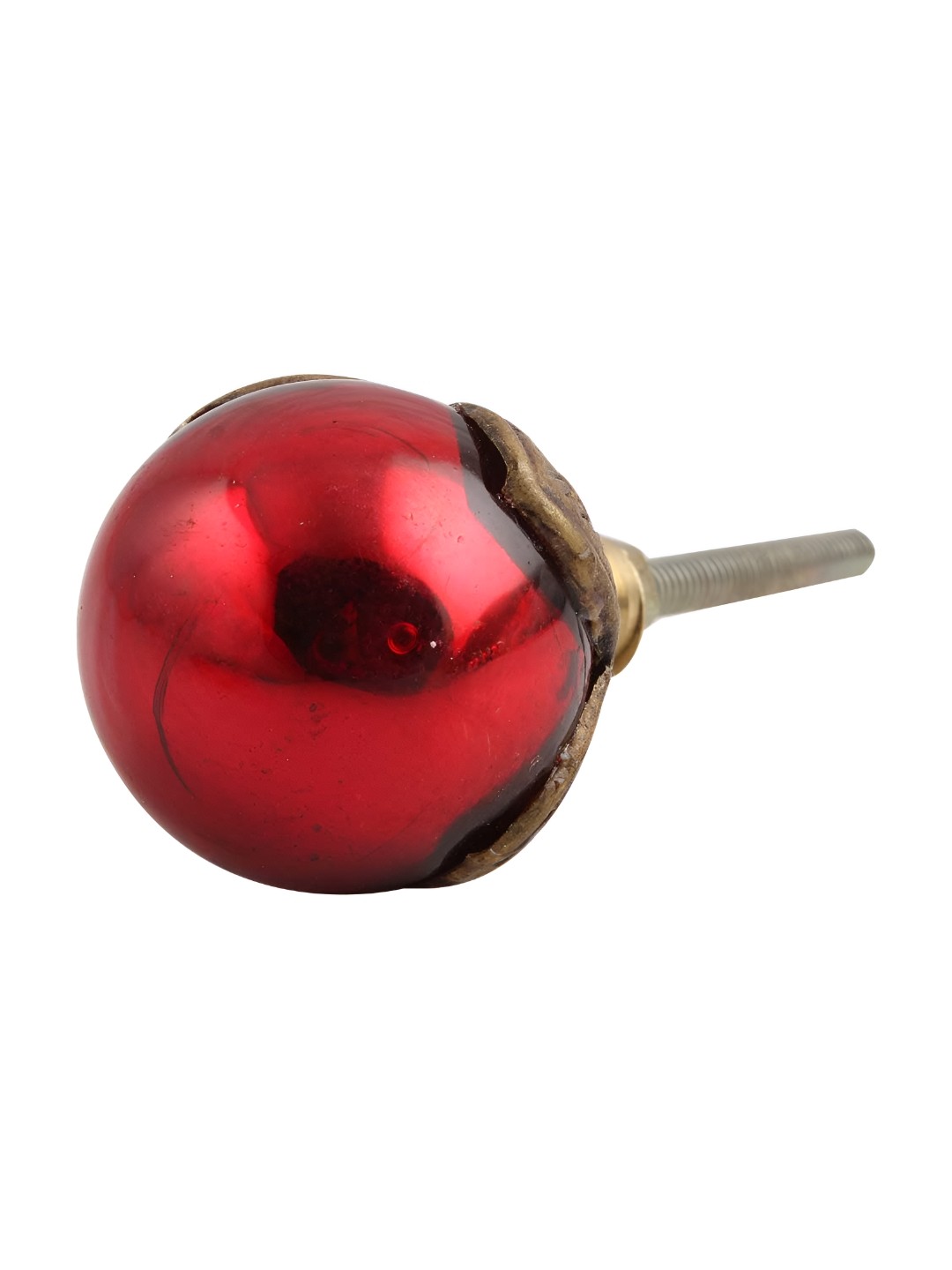 

Indianshelf Red Round Glass Dresser Knob