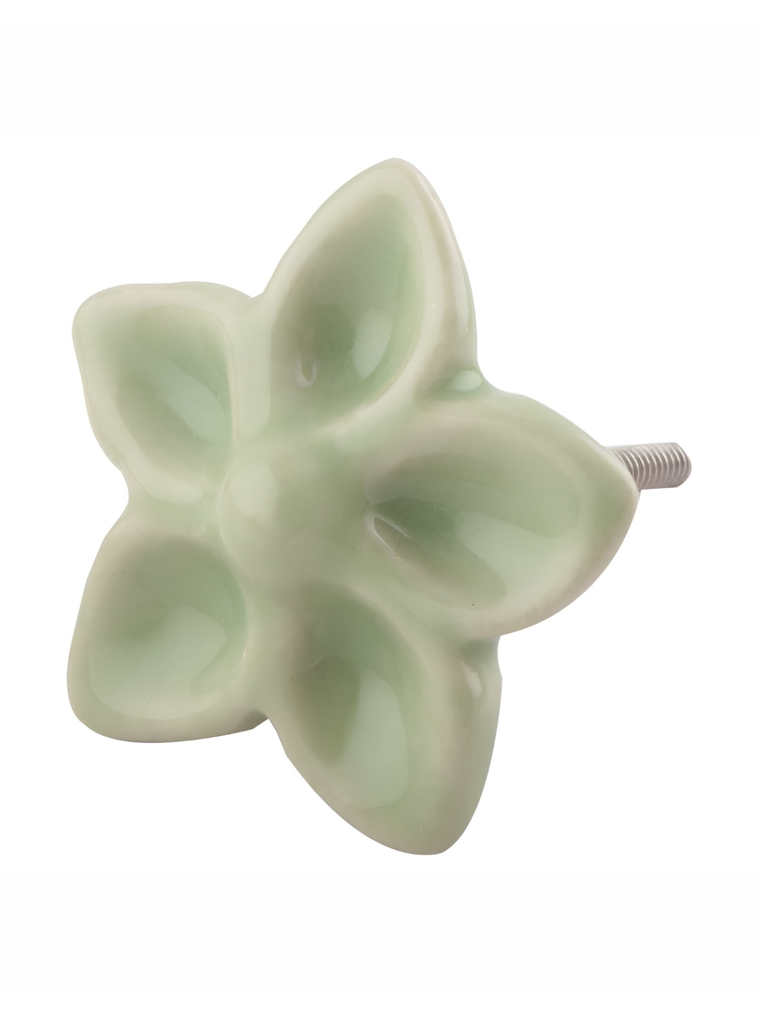 

Indianshelf Green Ceramic Flower Cabinet Knob
