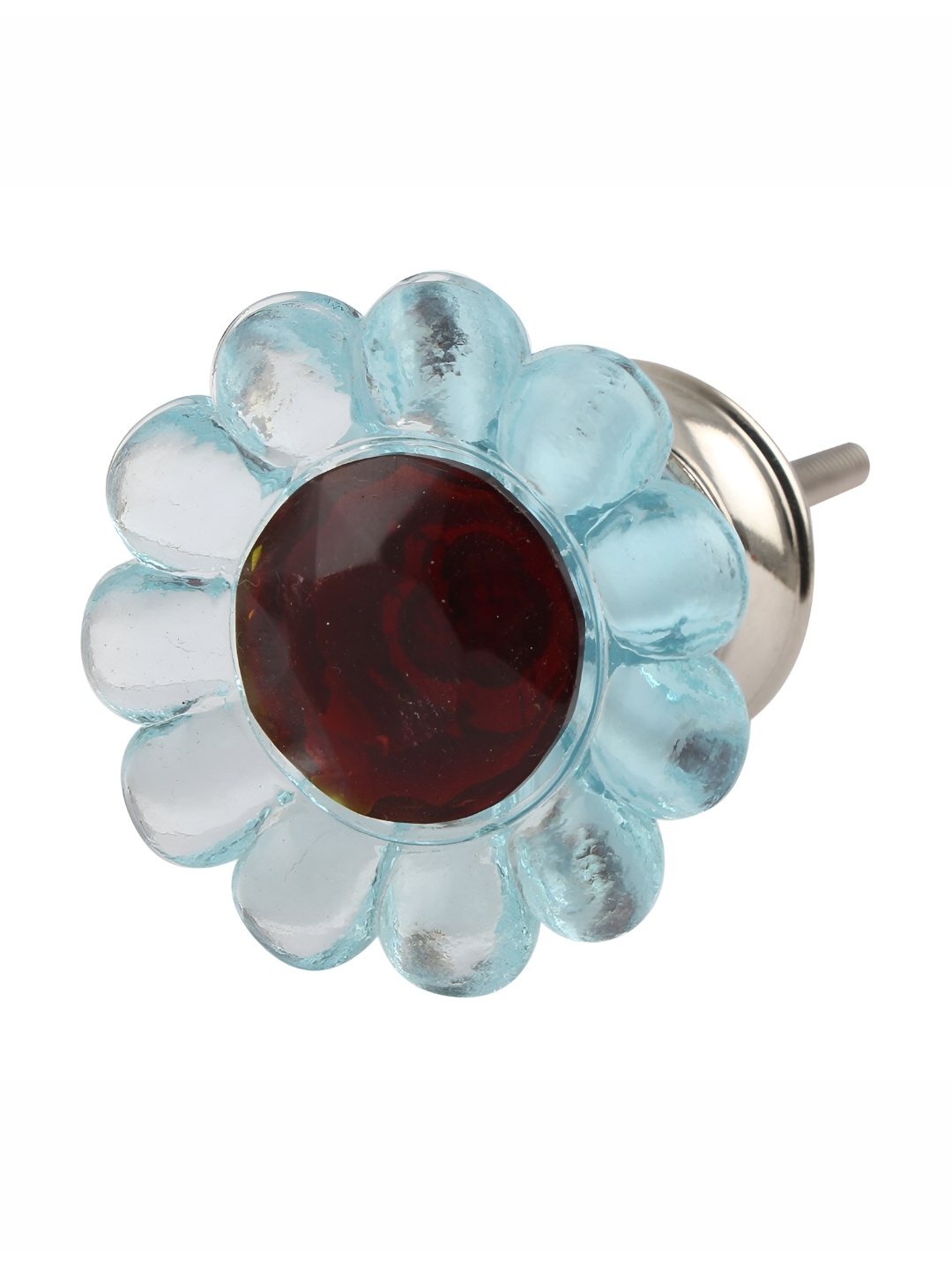 

Indianshelf Turquoise Blue & Red Floral Crystal Glass Drawer Knob