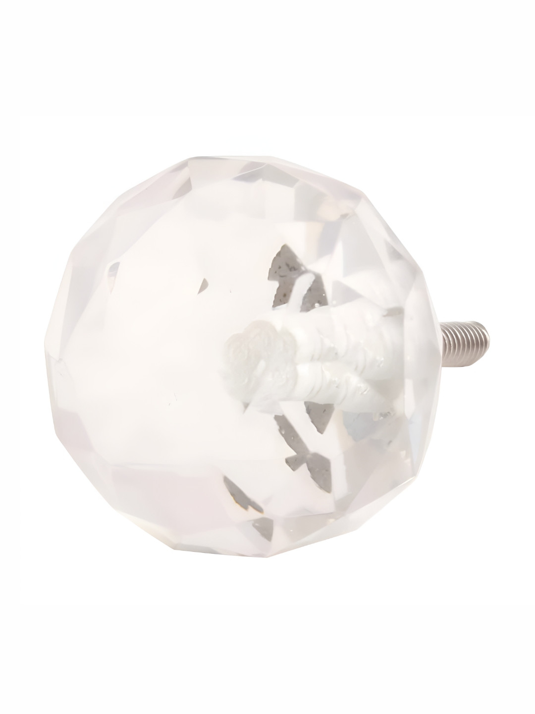 

Indianshelf Transparent Round Diamond-Cut Crystal Cabinet Knob