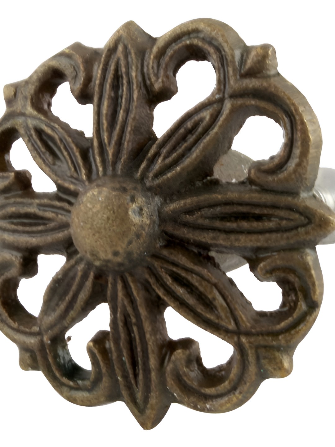 

Indianshelf Antique Floral Iron Cabinet Knob, Metallic