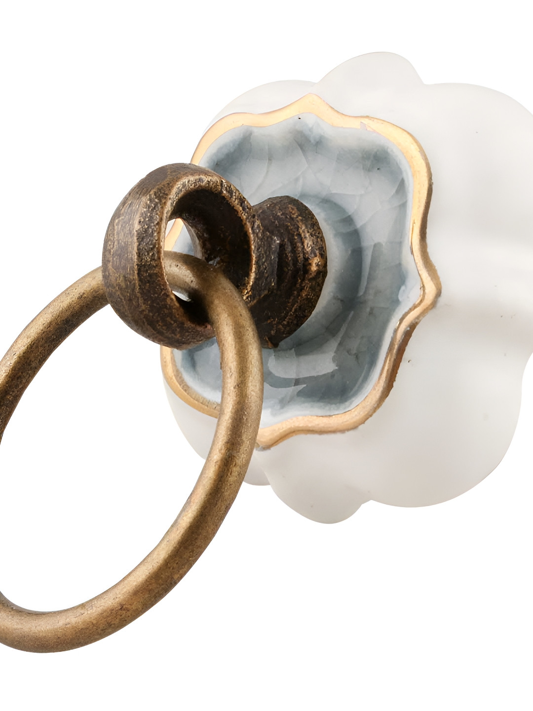 

Indianshelf White & Grey Ceramic Cabinet Knob
