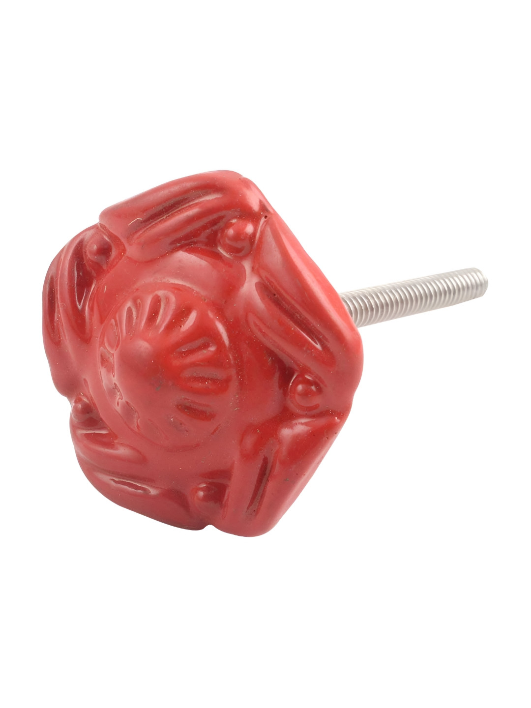 

Indianshelf Red Floral Rust-Free Cabinet Knob