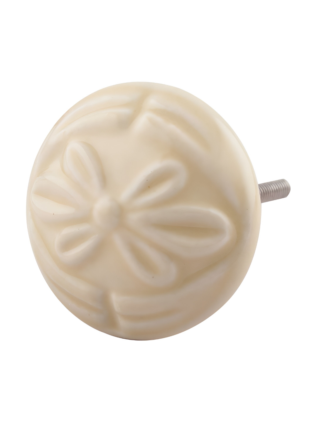 

Indianshelf Cream-Coloured Anemone Ceramic Furniture Knob