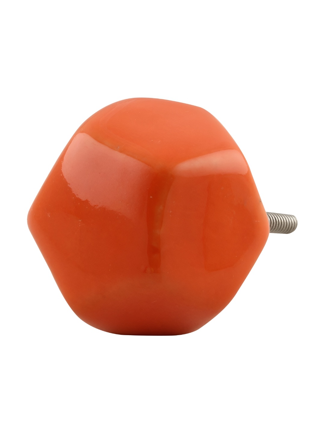 

Indianshelf Orange-Coloured Ceramic Octagon Cabinet Knob