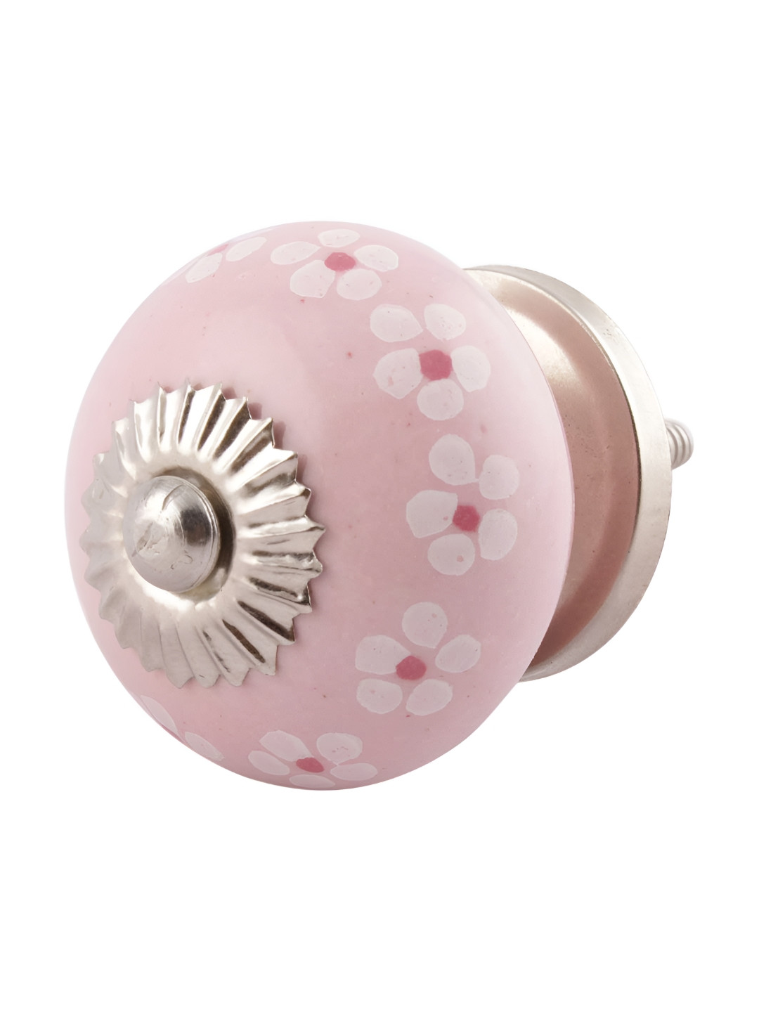 

Indianshelf Pink Flower Printed Ceramic Drawer Knob