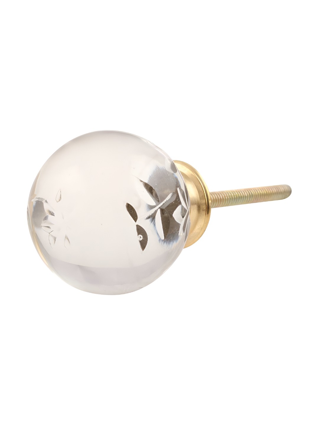 

Indianshelf Transparent Stars & Leaf-Cut Glass Dresser Knob