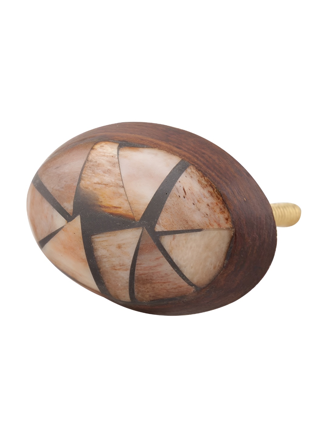 

Indianshelf Brown & Beige Geometric Pattern Wooden Cabinet knob