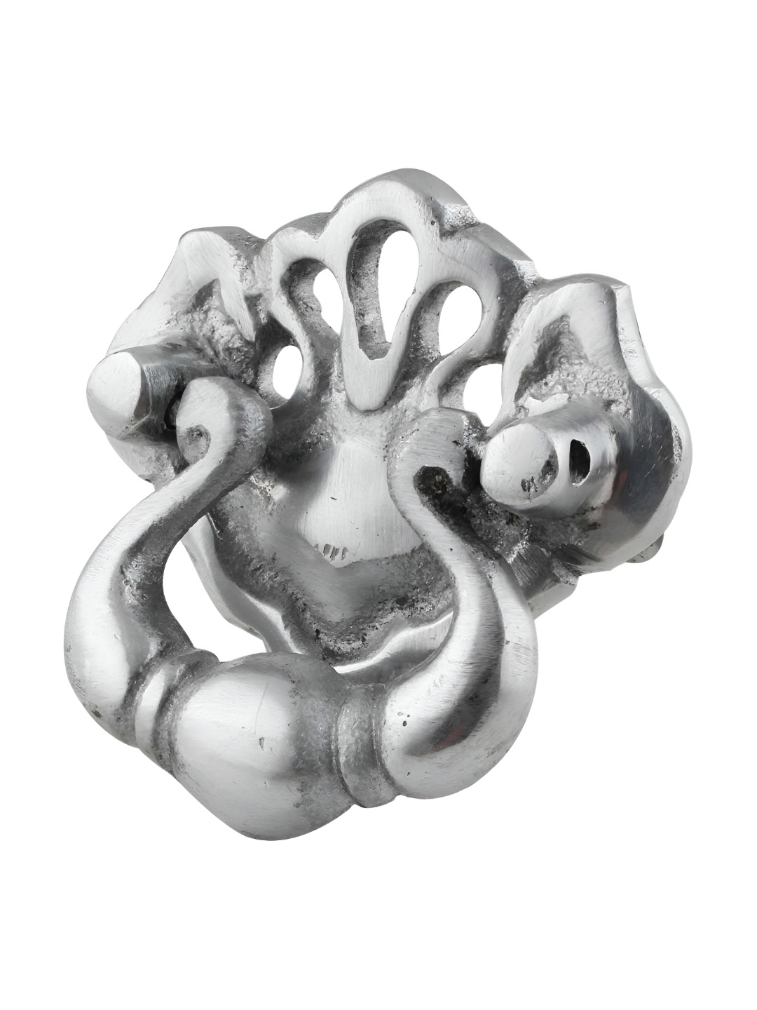 

Indianshelf Silver Toned Textured Pull Cabinet Knob