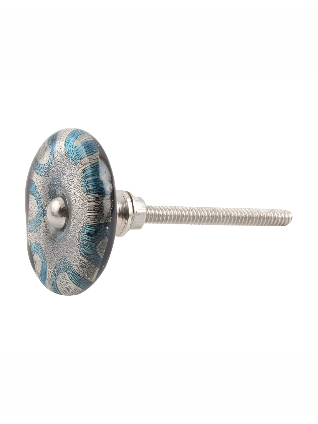 

Indianshelf Turquoise Blue & Grey Printed Drawer Knobs