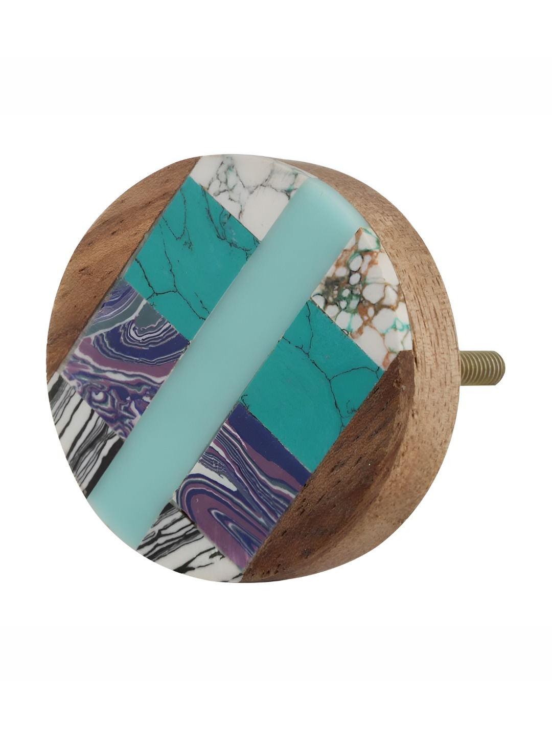 

Indianshelf Turquoise Blue & Brown Printed Cabinet Knobs