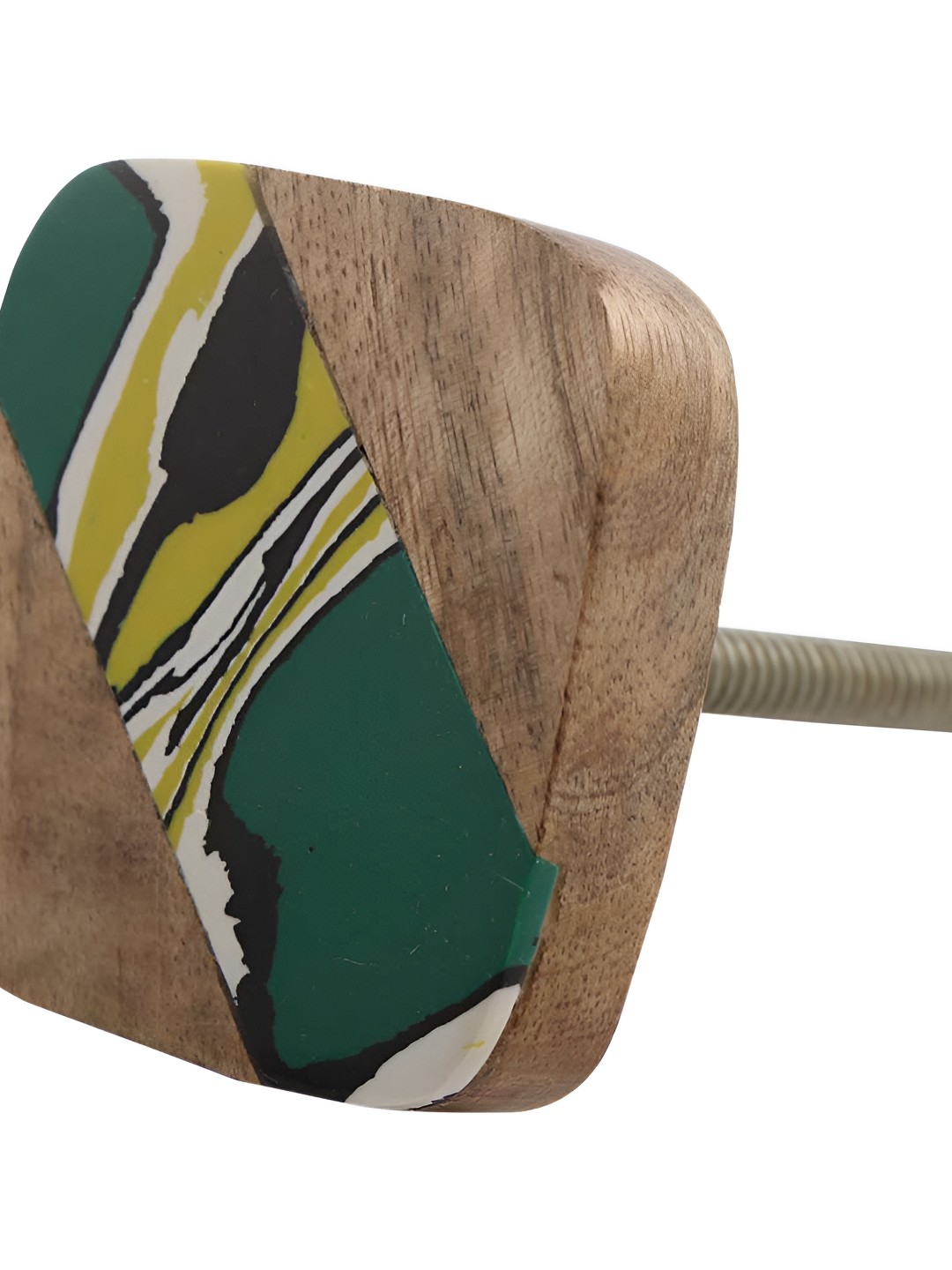 

Indianshelf Beige & Green Wooden Square Shaped Cabinet Knobs, Brown