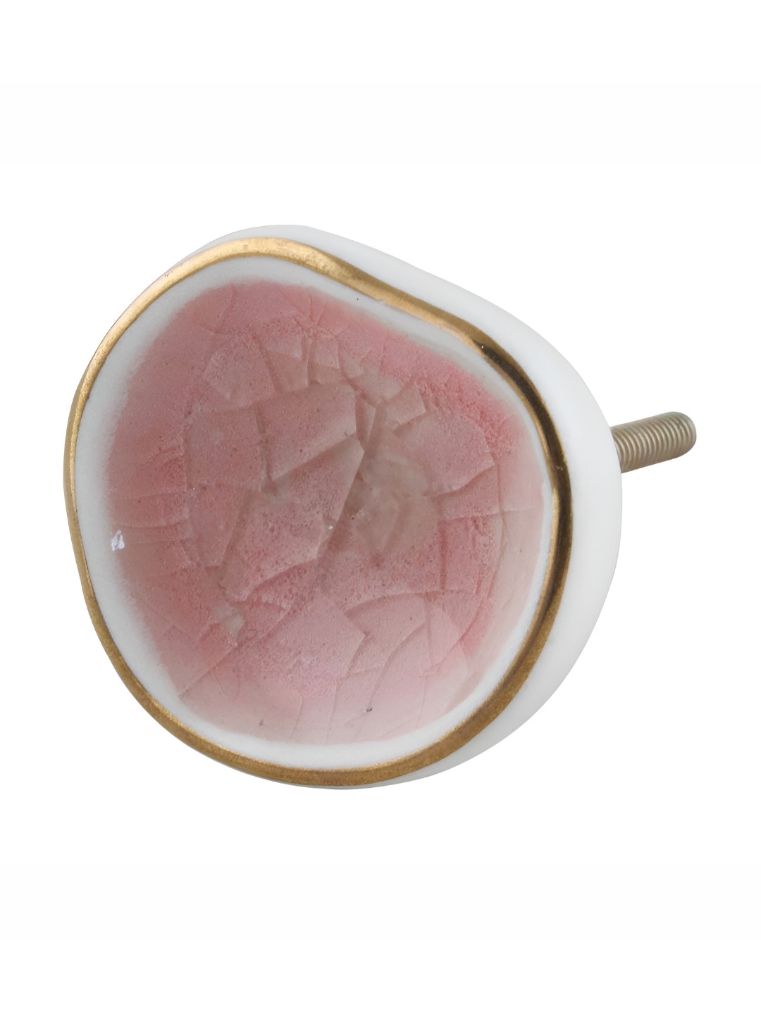 

Indianshelf Pink & White Textured Ceramic Wardrobe Knob