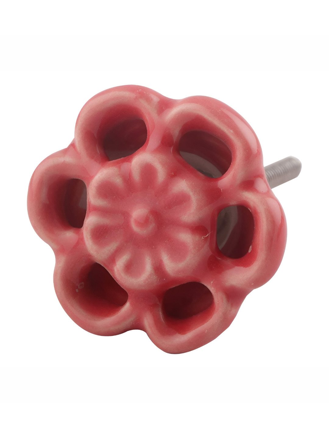 

Indianshelf Red Floral Ceramic Drawer Knob
